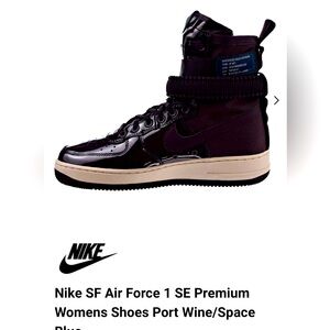 Nike SF Air Force 1 SE Premium Port Wine Woman’s shoes sneakers high tops 8